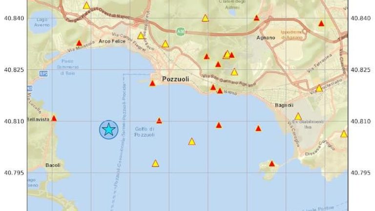 Campi Flegrei, terremoto di magnitudo 2.6: epicentro in mare Campi Flegrei, terremoto di magnitudo 2.6: epicentro in mare