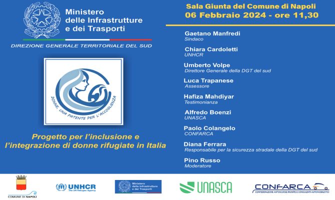 Martedì 6 febbraio 2024, ore 11:30 – Palazzo San Giacomo | Sala Giunta, presentazione del progetto “Donne: una patente per l’accoglienza”