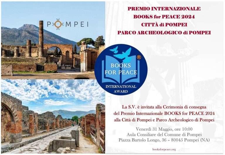 Il premio ‘Books for Peace’ al Parco Archeologico di Pompei Il premio ‘Books for Peace’ al Parco Archeologico di Pompei