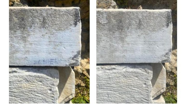 Pompei, scempio su un monumento funerario: scrive Daniel su un reperto archeologico
