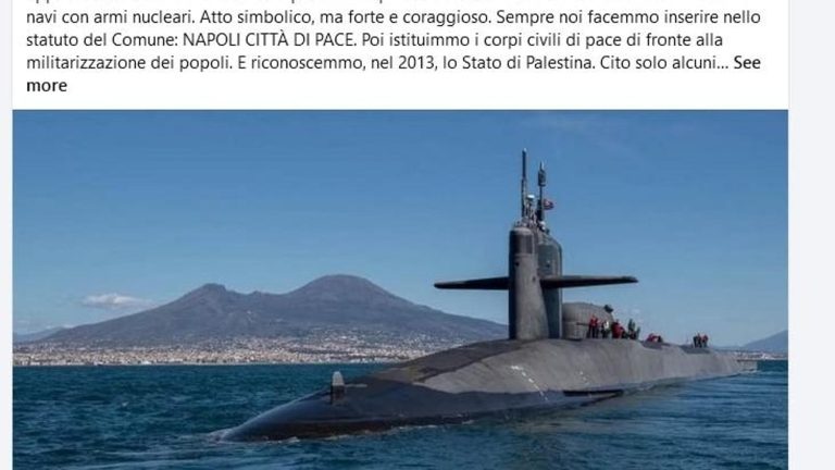 Sottomarino nucleare nel golfo di Napoli, Comitato per la pace chiede piano di sicurezza